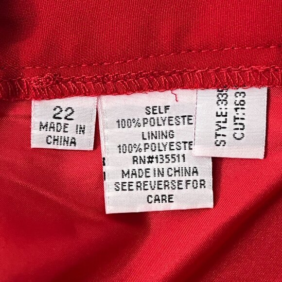 Night Studio Plus 22W Red 3 Pc Skirt Suit Set Blazer Tank Mother of Bride Church - Picture 7 of 16